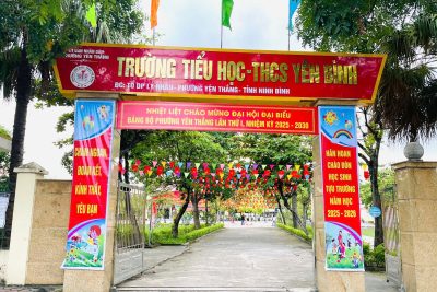 Trường Tiểu học – Trung học cơ sở Yên Bình sẵn sàng cho buổi lễ chào đón các em học sinh lớp 1